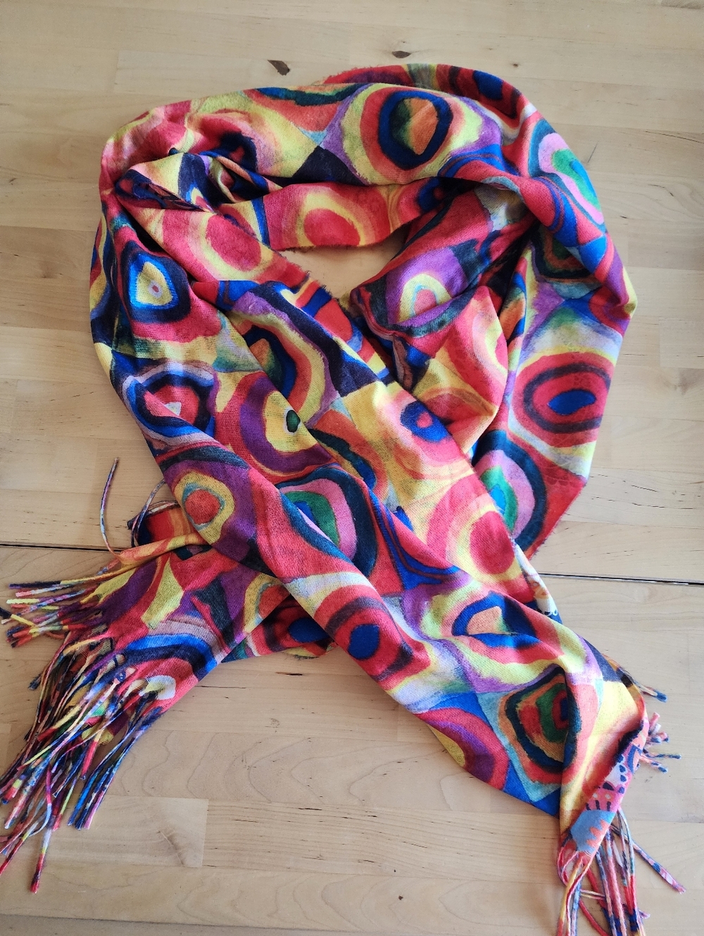 Squares with Concentric Circles by Wassily Kandinsky | Reversable Scarf - Picture 3 of 9
